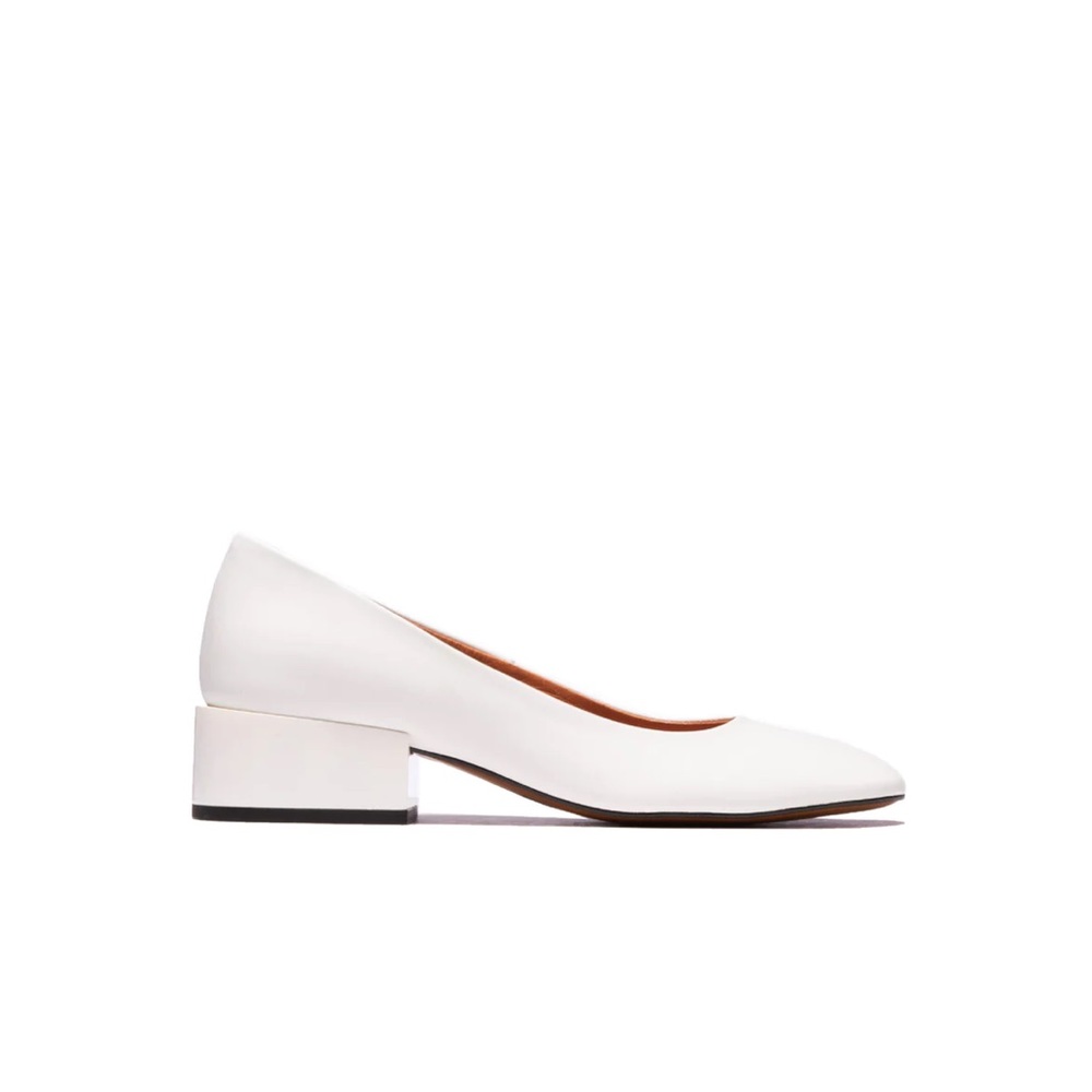 L'INTERVALLE White Low Block Heel Pumps